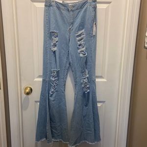 rue 21 bell bottoms, rips